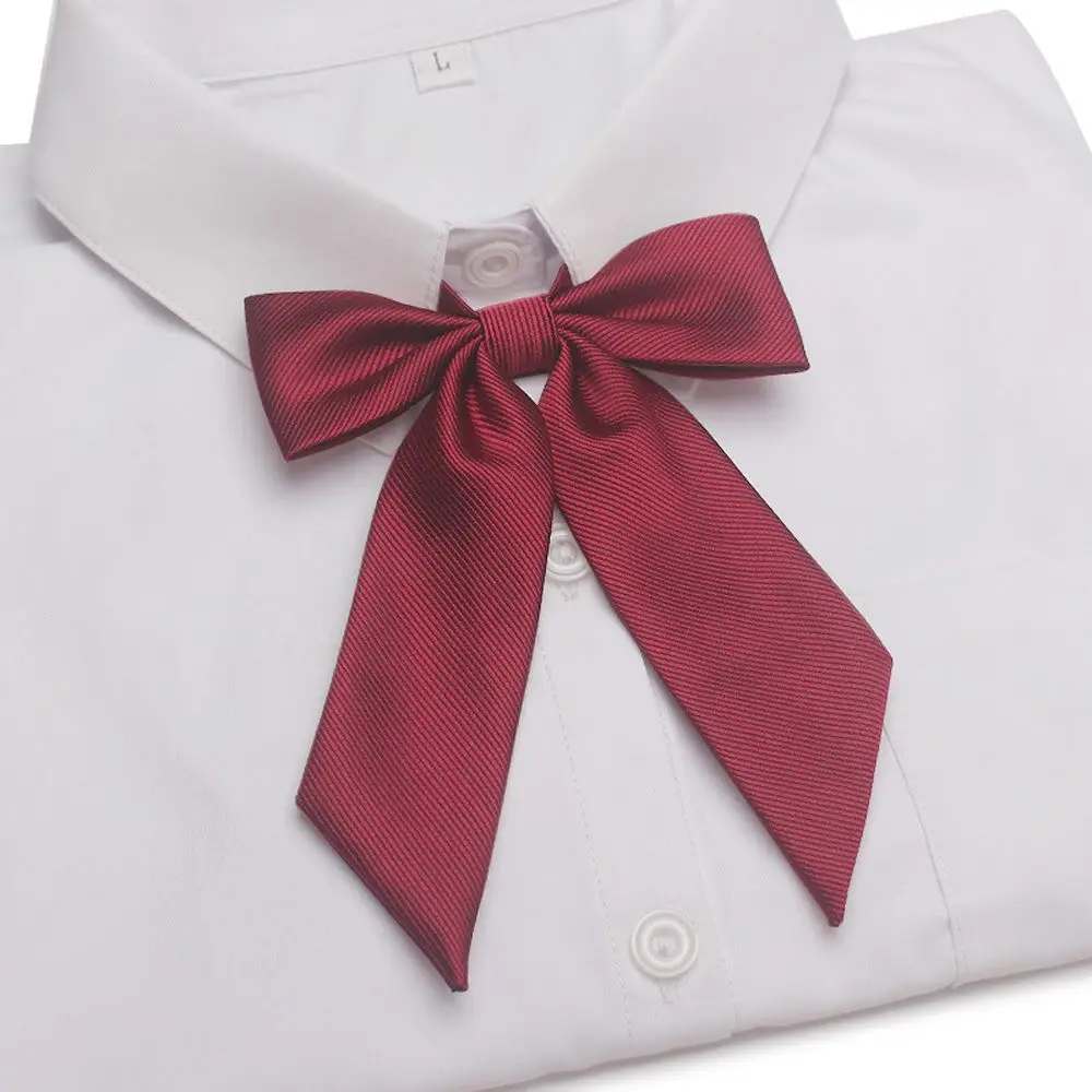 Pajarita de sarga tejida para mujer, corbata de estilo coreano, uniforme escolar de negocios, mariposa Elegante, sólido