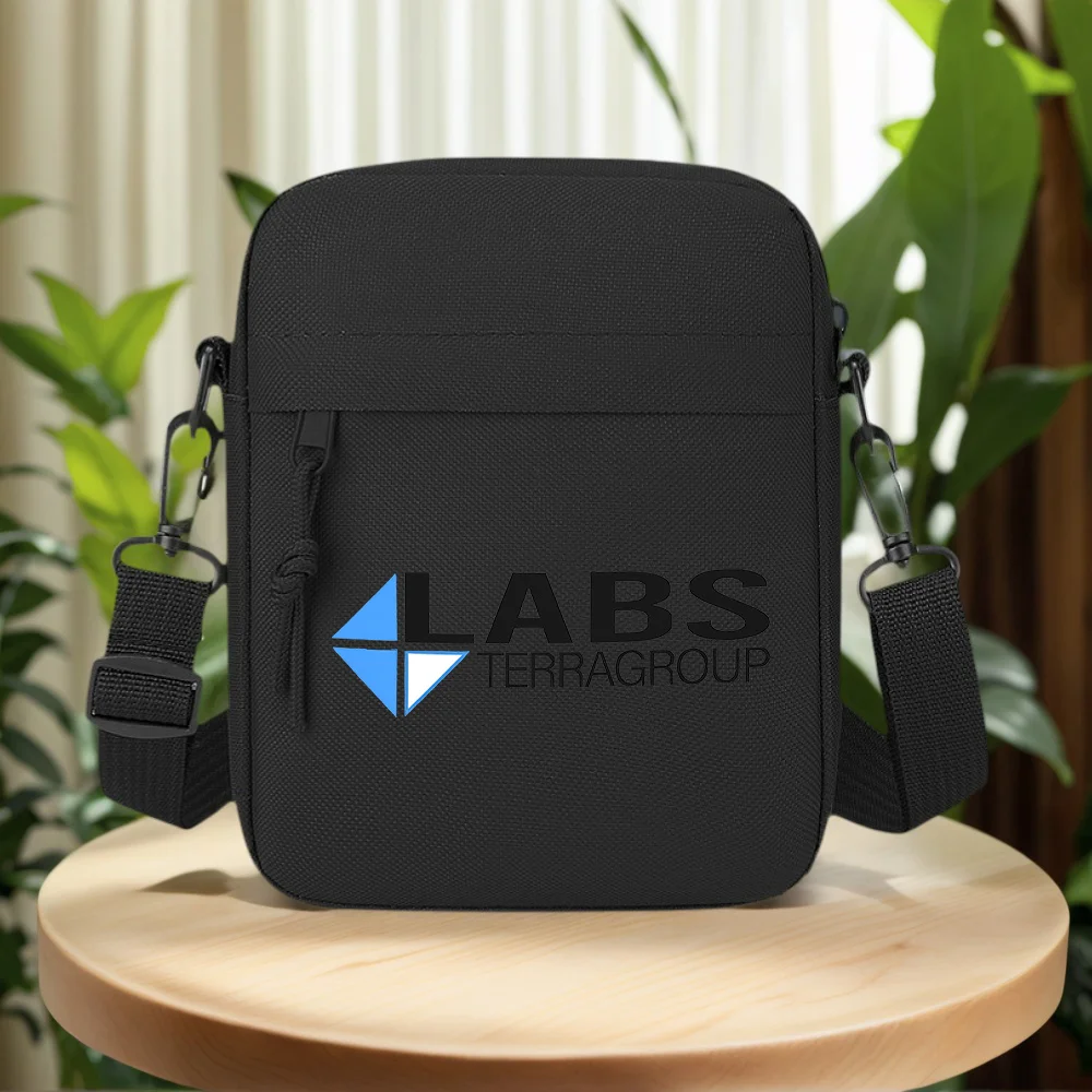 Blue symbol black LABS words TERRAGROUP Men Crossbody Bag Single Shoulder Women Cartoon Anime Film Printing Design Unisex