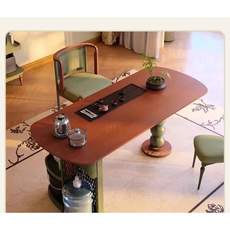 

French retro integrated dual-purpose tea table kettle integrated embedded medieval household