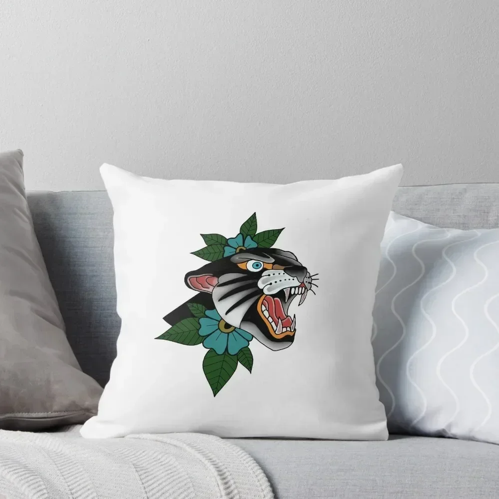 

Traditional Tattoo Panther Throw Pillow Pillowcase Cushion New year Pillow Cases Decorative Pillows Aesthetic pillow