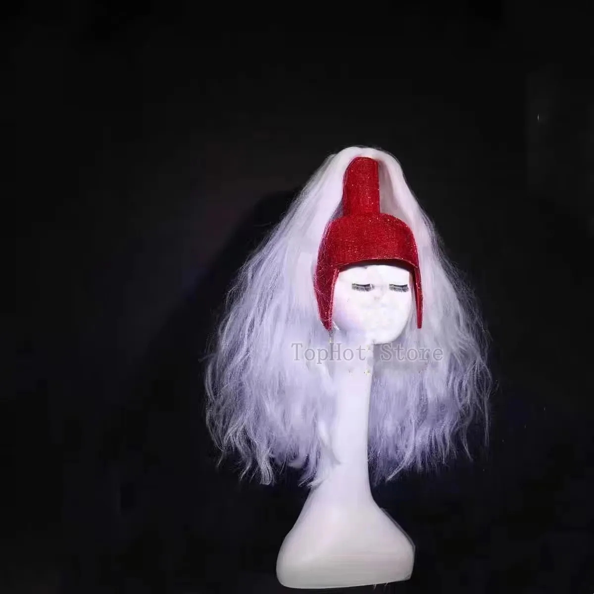 Diamantes de imitación brillantes para mujer, bailarina, cantante, Bar, club nocturno, puesta en escena, tocado, peluca, accesorios, disfraz de Drag Queen