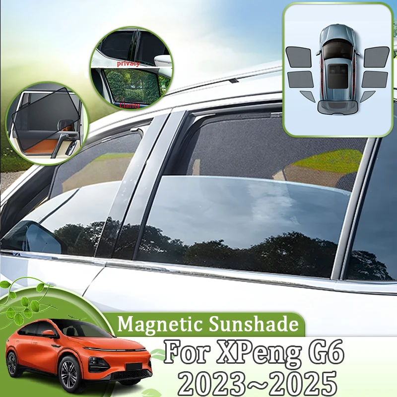 

Magnetic Sunshade Mesh For XPeng G6 2023 2024 2025 Anti-UV Sunscreen Privacy Block Protection Cover Visors Tools Car Accessories