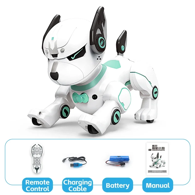 RC Robot Stunt Electronic Dog, Programa de brinquedos de caminhada e dança, Controle remoto inteligente, Brinquedos de cachorro elétrico para criança