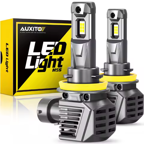 AUXITO 2Pcs M5S LED Headlight H11 Turbo Super Bright White 6500K H8 H9 H11 LED Canbus No Error Ultra High Power Car Headlamp 12V