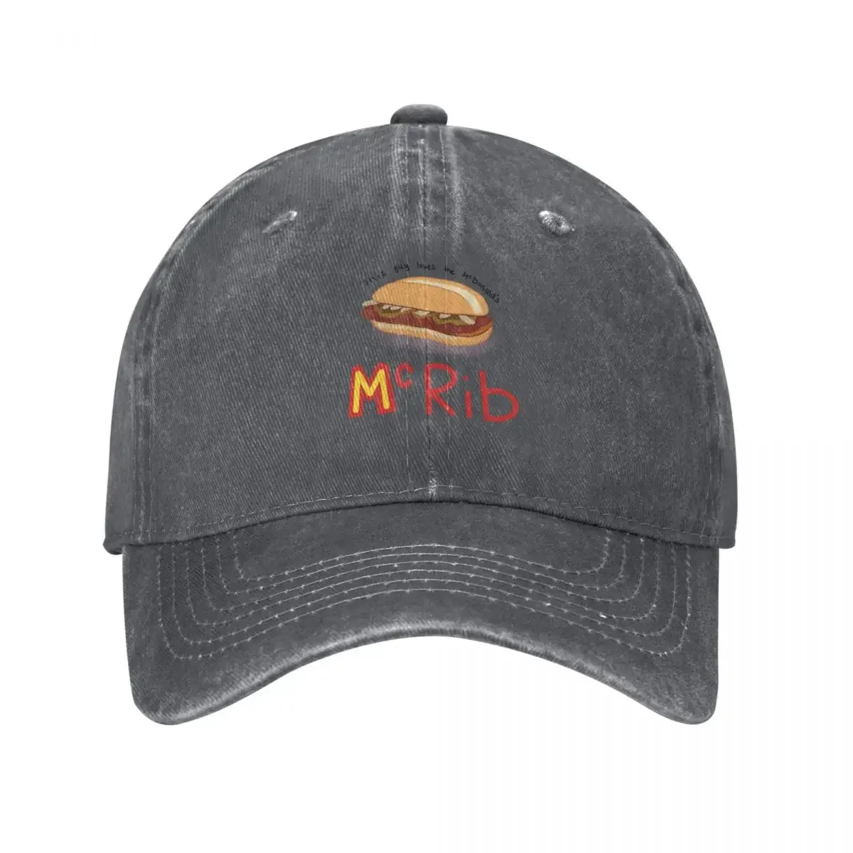 

This guy loves the mcrib Baseball Cap funny hat |-F-| Luxury Hat Women Men's