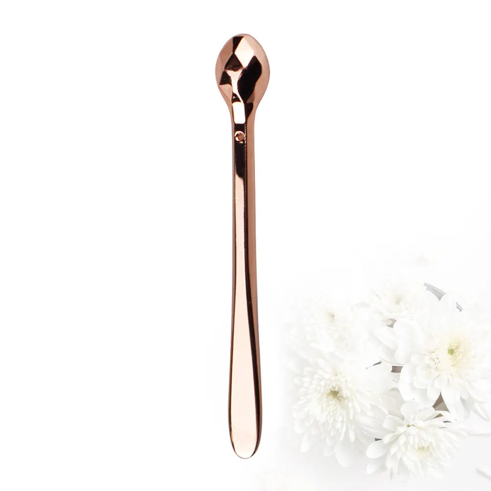 Practical Zinc Alloy Eye Cream Spoon Small Eye Fatigue Relief Massage Treatments Handy Beauty Tool (Rose Golden)