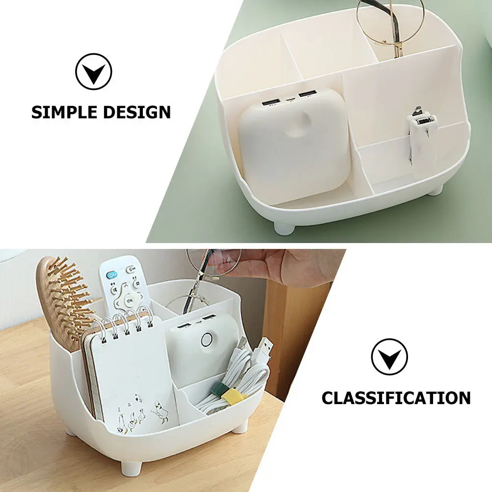 Large Capacity Plastic Stationery Organizer Multi-Functional Desktop Sundries Holder for Cosmetics Jewelry Cables Stationery