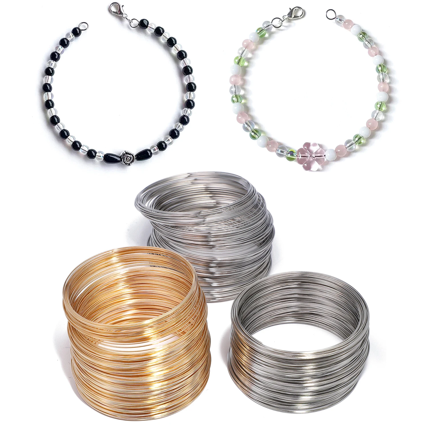 60 حلقة/مجموعة 0.6 مللي متر أسلاك الفولاذ الذاكرة DIY بها بنفسك الديكور أساور أقراط صنع المجوهرات العثور على لوازم الملحقات