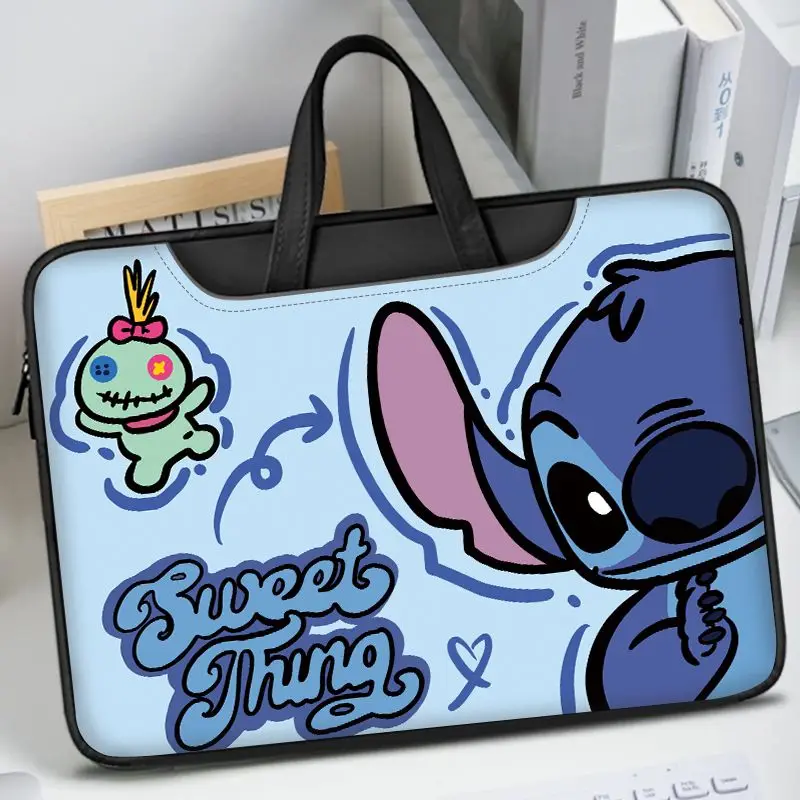 

Disney anime character Stitch Laptop Bag Cute Large Capacity Tablet Organizer Cartoon Handbag Laptop Case 15in 13in 14in 16in