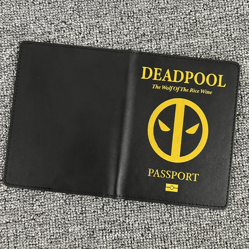 Travel Wallet Marvel Comics Deadpool Passport Holder PU Leather Women Men Passport Cover Case Card ID Holders