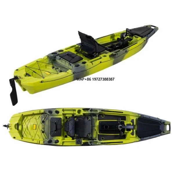 

2024 Popular 12FT Mult Power Driven Fishing Kayak with Fin Pedal or Gear Pedal or Motor One Person One Seating