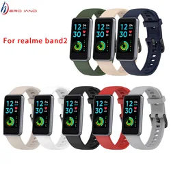 Silicone WatchBand For Realme band 2 Smart Bracelet Official Watch Strap Replacement WristStrap For Realme band2 Wristband