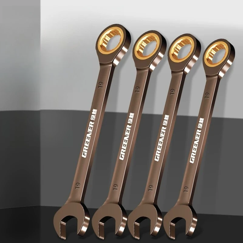 10 13mm Ratcheting Combination Wrench Quick Open Reversible Extra Long Double Ended Hand Tool for GREENER