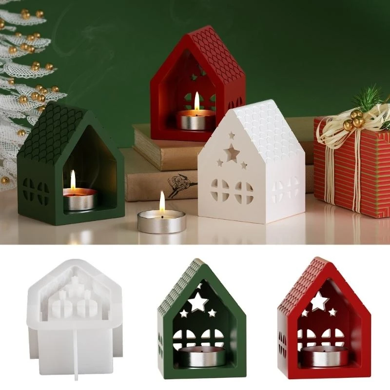 

R1WE Heat Resistant Silicone Mold for Unique Star House Decorations Candlestick Mould