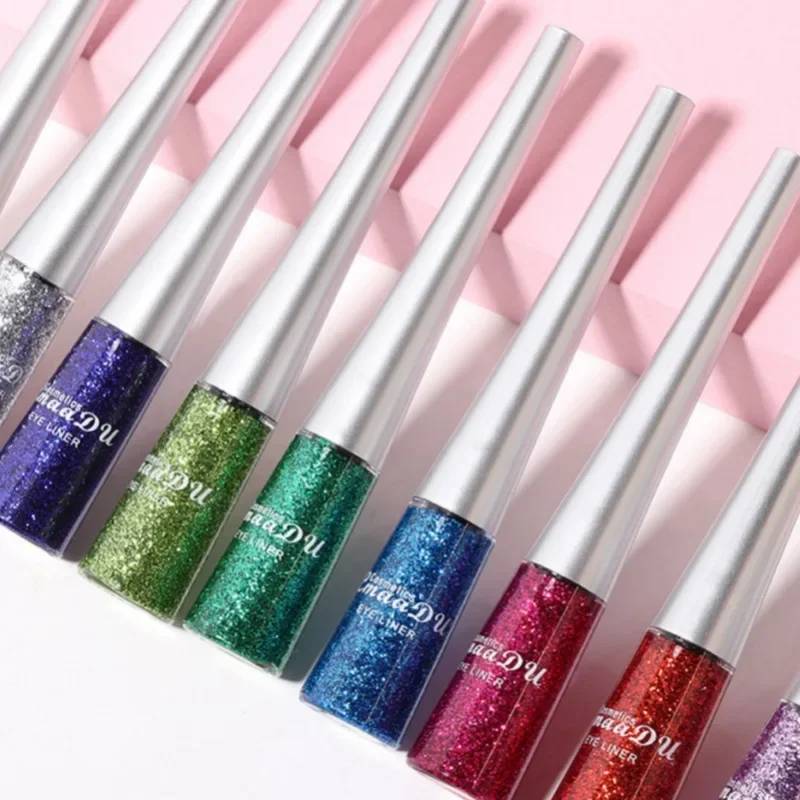 1PC กันน้ํา Glitter Metal Liquid Eyeliner-ยาวนาน,สีสัน,Shimmery,Silky,Quick-drying,เหมาะสําหรับทุกสภาพผิว