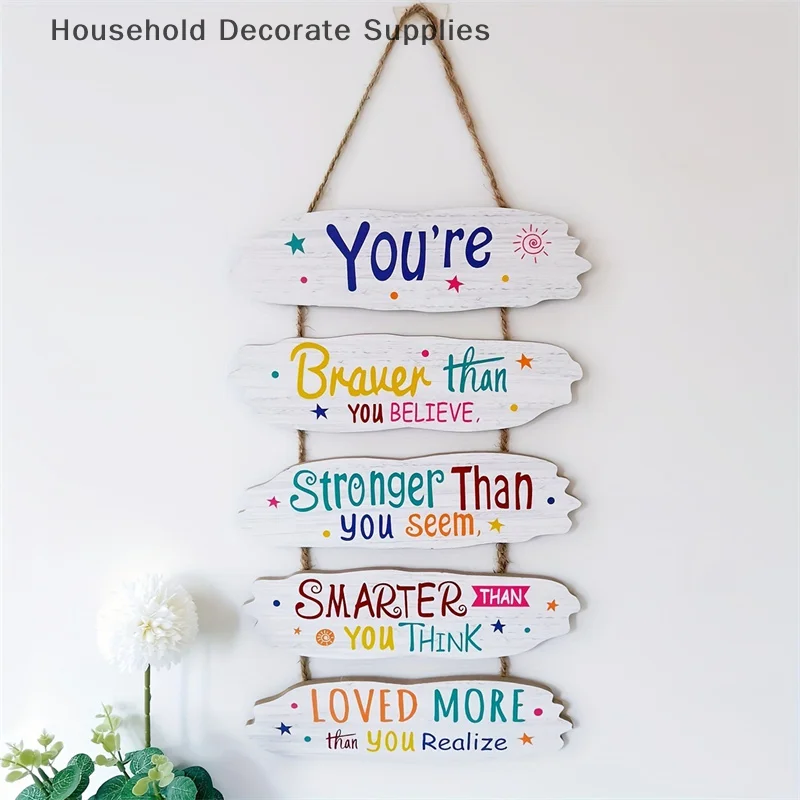 Inspirational Hanging Plaque Sign With English Quotes Great For Home Living Room Room Office Decoration Holiday Gift