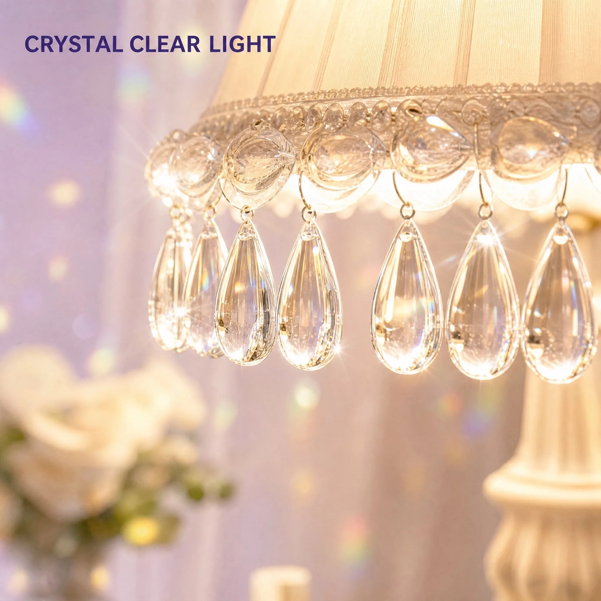 6pcs Clear Crystal Teardrop Pendants 50x30mm Smooth Glass Suncatcher Prisms for DIY Hanging Ornament Chandelier Decor