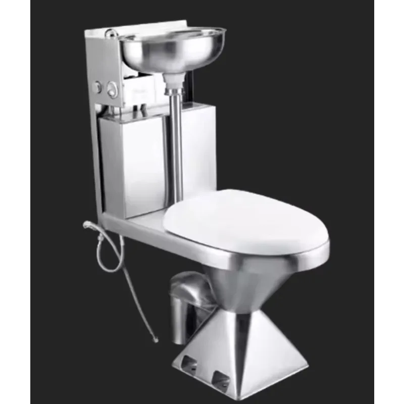 Modern Stainless Steel RV Toilet Bowl Conceptric Portable Doubleflush LED Lighting Czech Mount Elongated Concealed Features