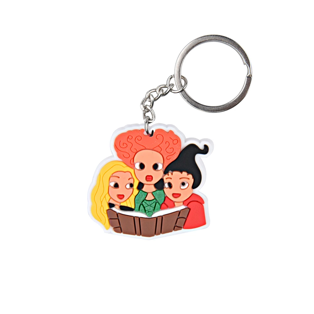 Cartoon Anime Character Black Magic Keychains Horror Movie Keyrings Kids Candle Key Chains Icecream Key Rings Halloween Gifts