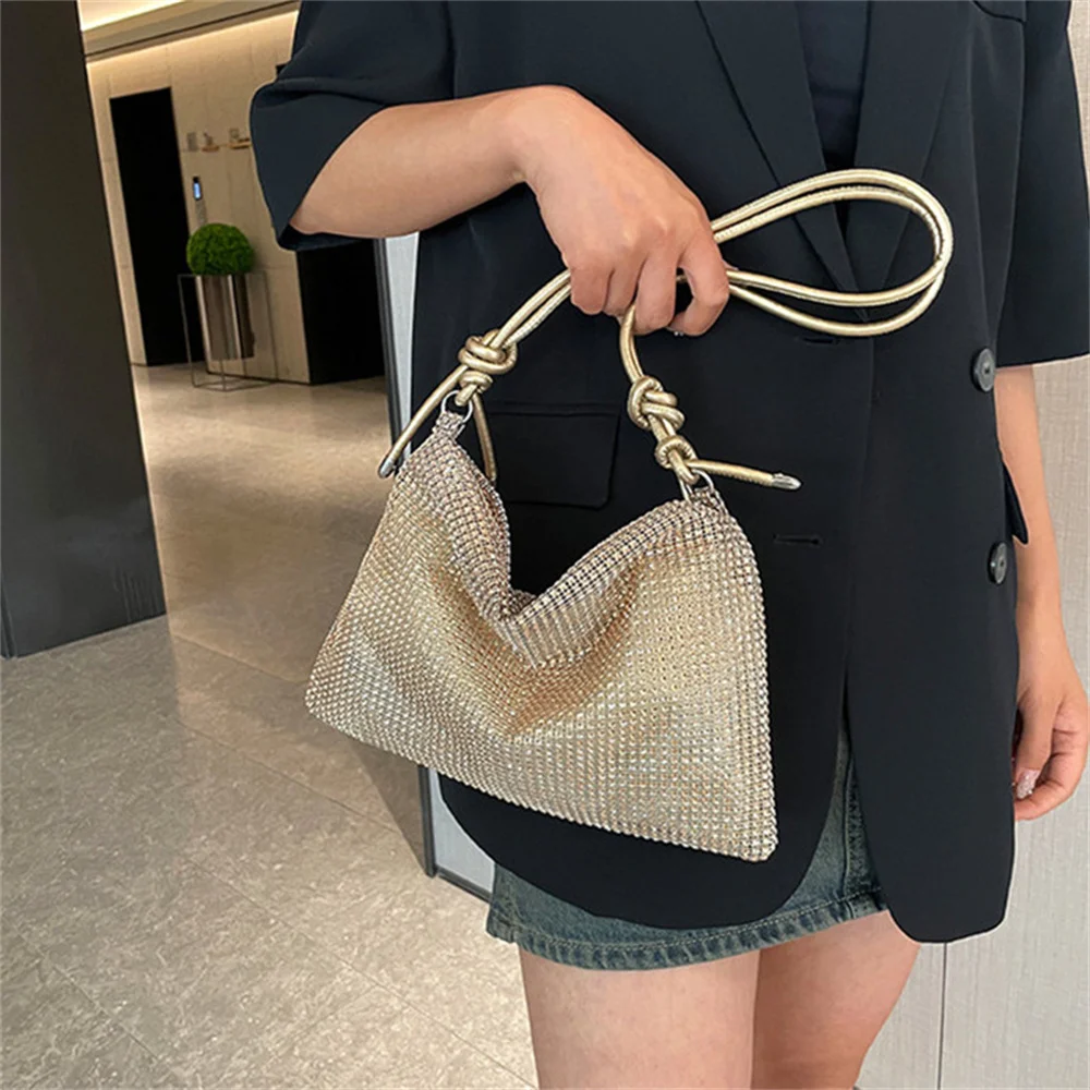 Bling Rhinestone Evening Purse Fashion Lady Shoulder Bag Banquet Wedding Party Shoulder Crosbody Handbag Women Dinner Clutch Bag