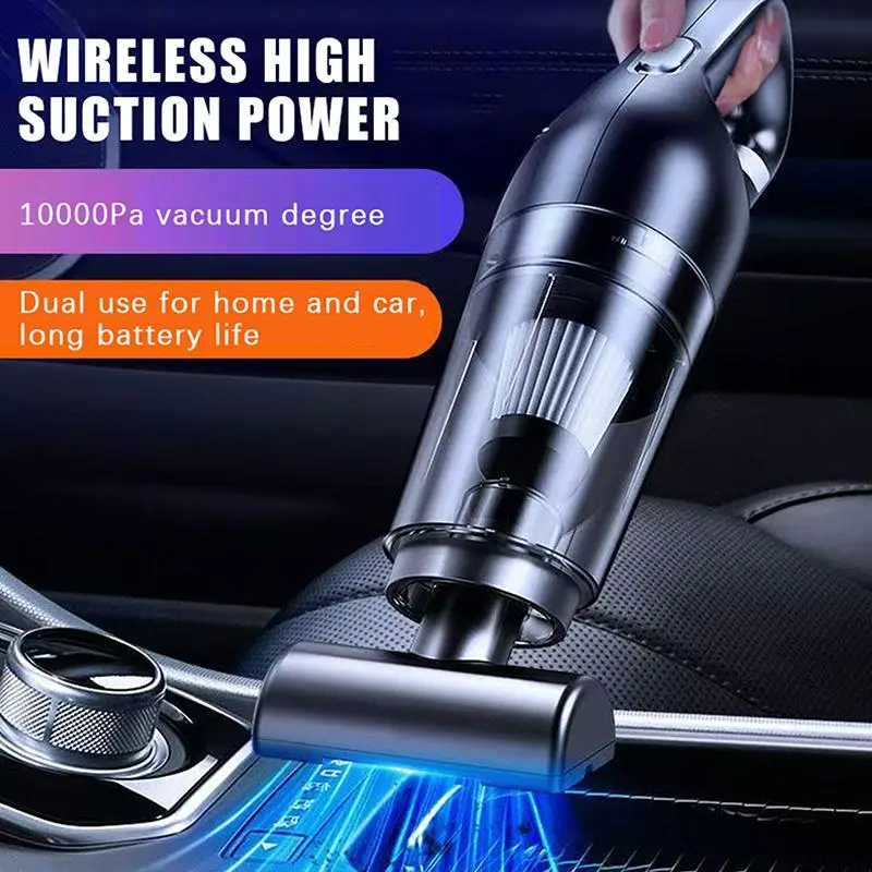 10000PA Portable Cordless Vacuum Cleaner Handheld Dual Purpose for Car Home Pet Hair Dander Removal