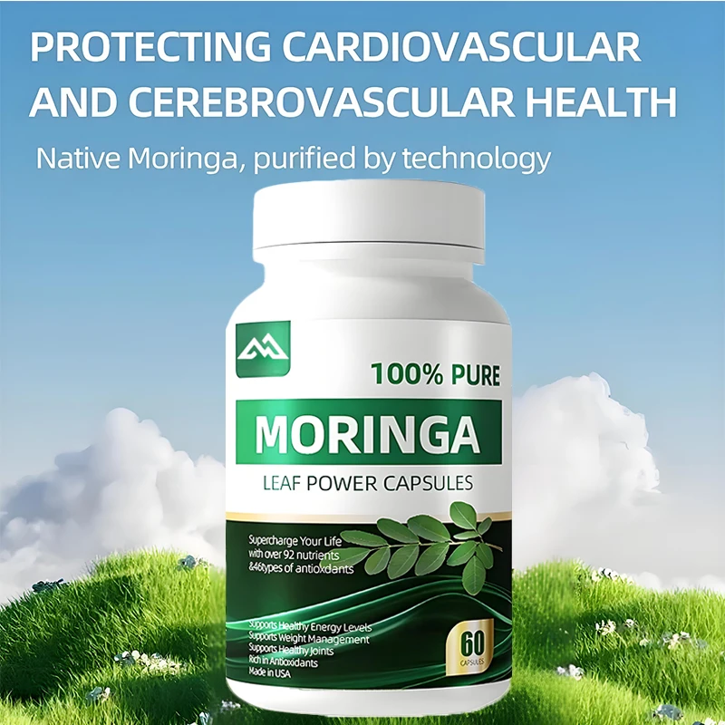 

Organic Moringa Vegetarian Capsules - Relieve Joint Pain, Promote Energy Production, Contains 60 Natural Moringa Capsules