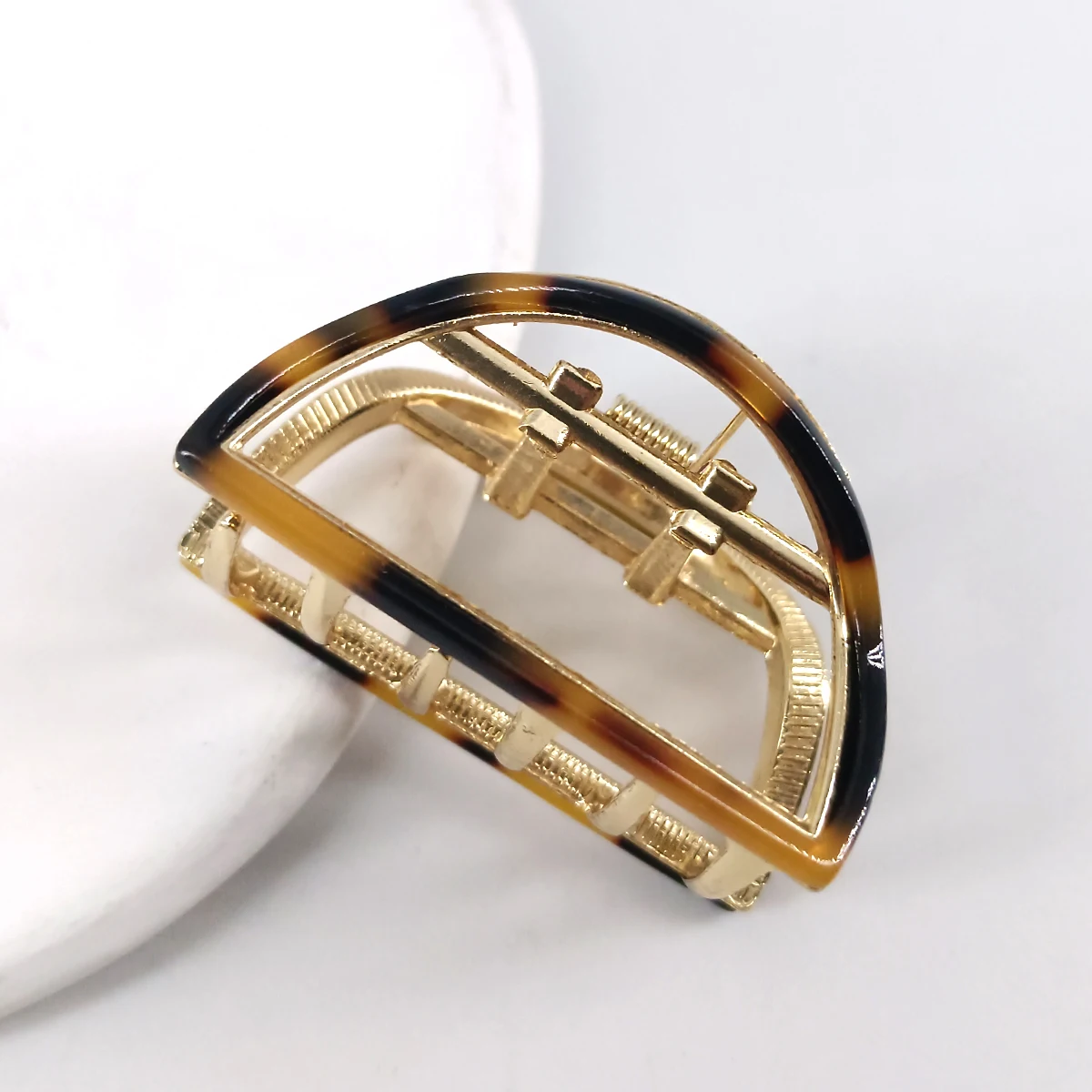 Pinzas para el cabello de 5cm, accesorios para el cabello a la moda, Mini pinza de horquillas de aleación de acetato de forma media redonda