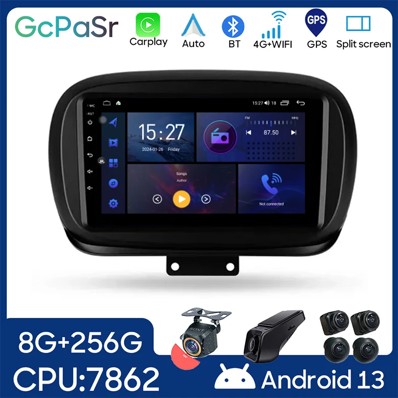 

Car Auto For Fiat 500X 2014 - 2020 Android Radio Carplay 4G GPS Navigation Multimedia Stereo Player WIFI BT CPU QLED No 2din DVD