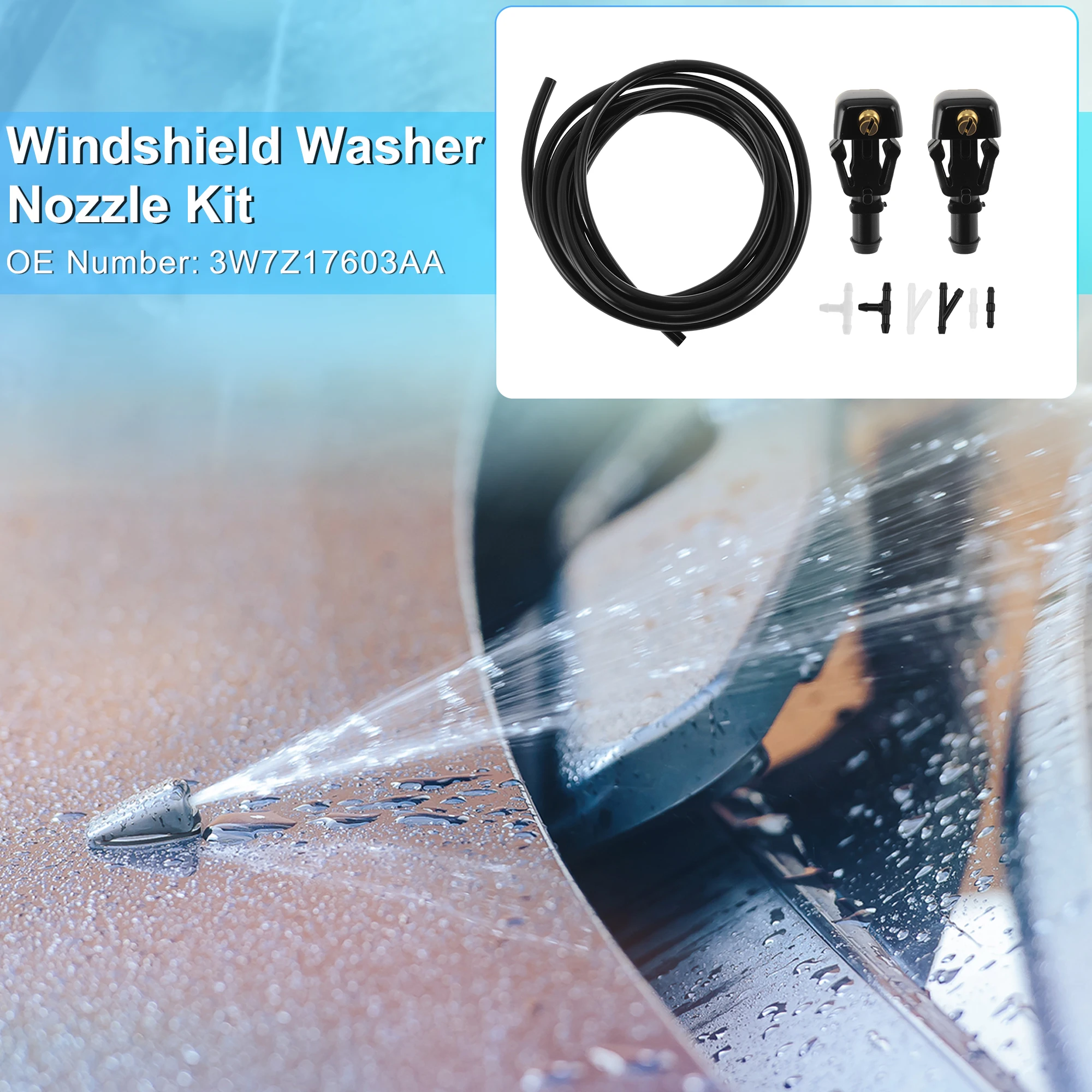 X Autohaux Car Windshield Washer Nozzle Kit for Ford F150 2004-13 3W7Z17603AA