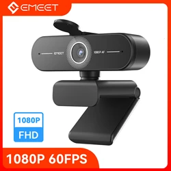 Webcam 1080P 60FPS Autofocus Fcorde L HD, caméra d'ordinateur EMEET USB avec 2 Mcrophones pour ordinateur portable/Streaming/OBS