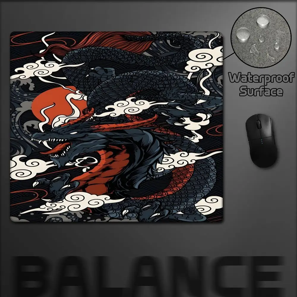 Japanese Dragon Small Gaming Mouse Pad XS Non-slip Rubber Keyboard Mice Mats Desktop Computer and Office Mousepad Anime Gamer