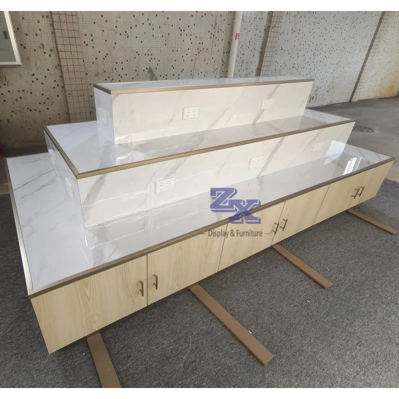 custom.High End Marble Grain Display Table Display Counter Display Stand Shop Fittings