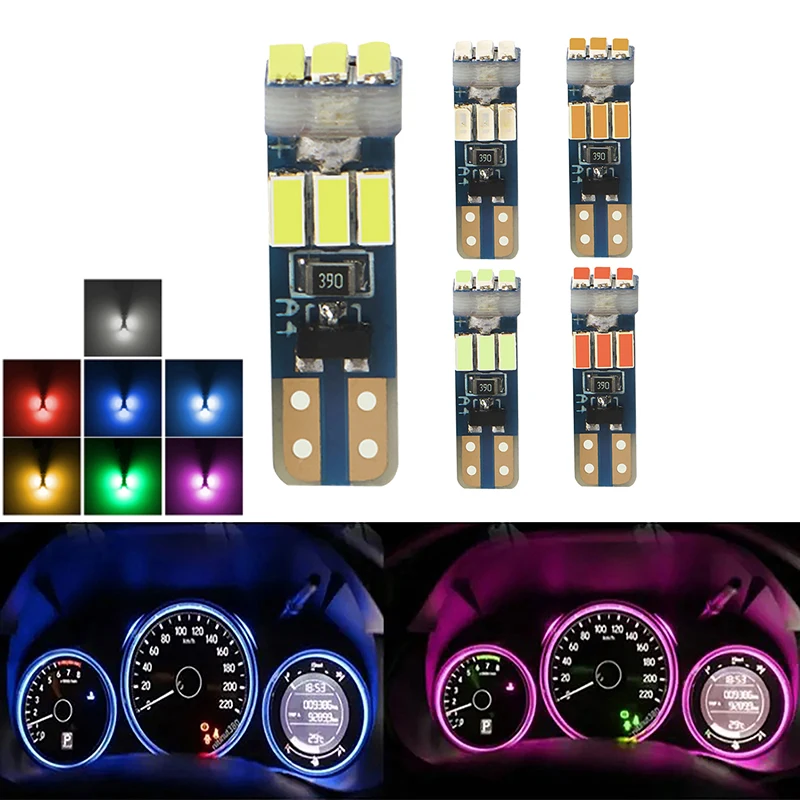 10 قطعة لمبات LED مشرقة T5 W3W W1.2W 70 73 74 مصابيح قياس لوحة القيادة التلقائية مؤشر تحذير السيارة أداة مصابيح ضوء العنقودية