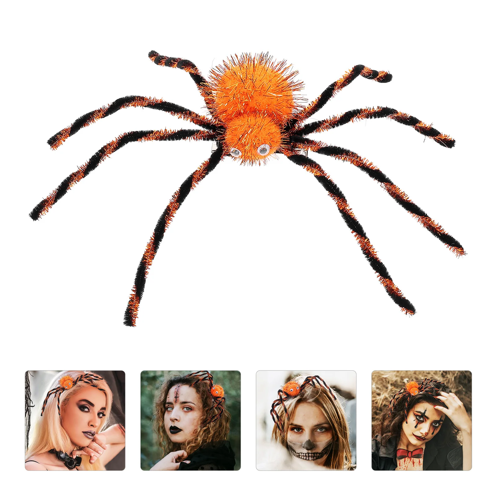 

Spider design Hair Clips Neon Accessories Girls Party Headdress Alloy Spider Halloween Festive Hairstyle Safe