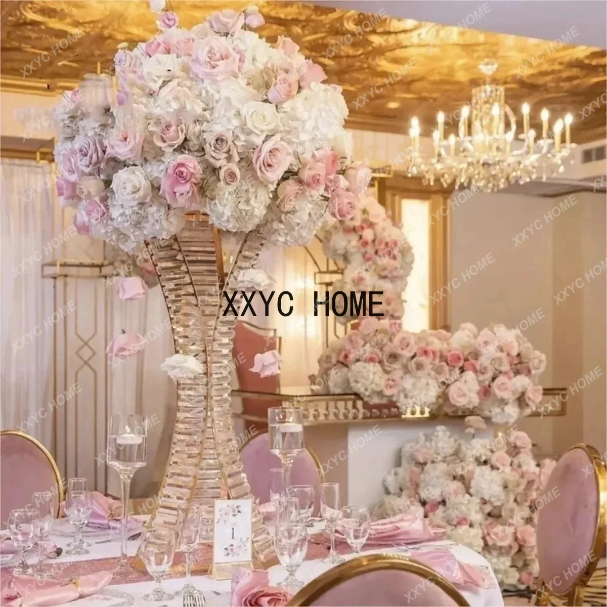 Hot New 5sets Acrylic DIY Decoration Wedding Centerpiece Crystal Table Centerpieces 80 CM H Pillar Road Leads Party Vase