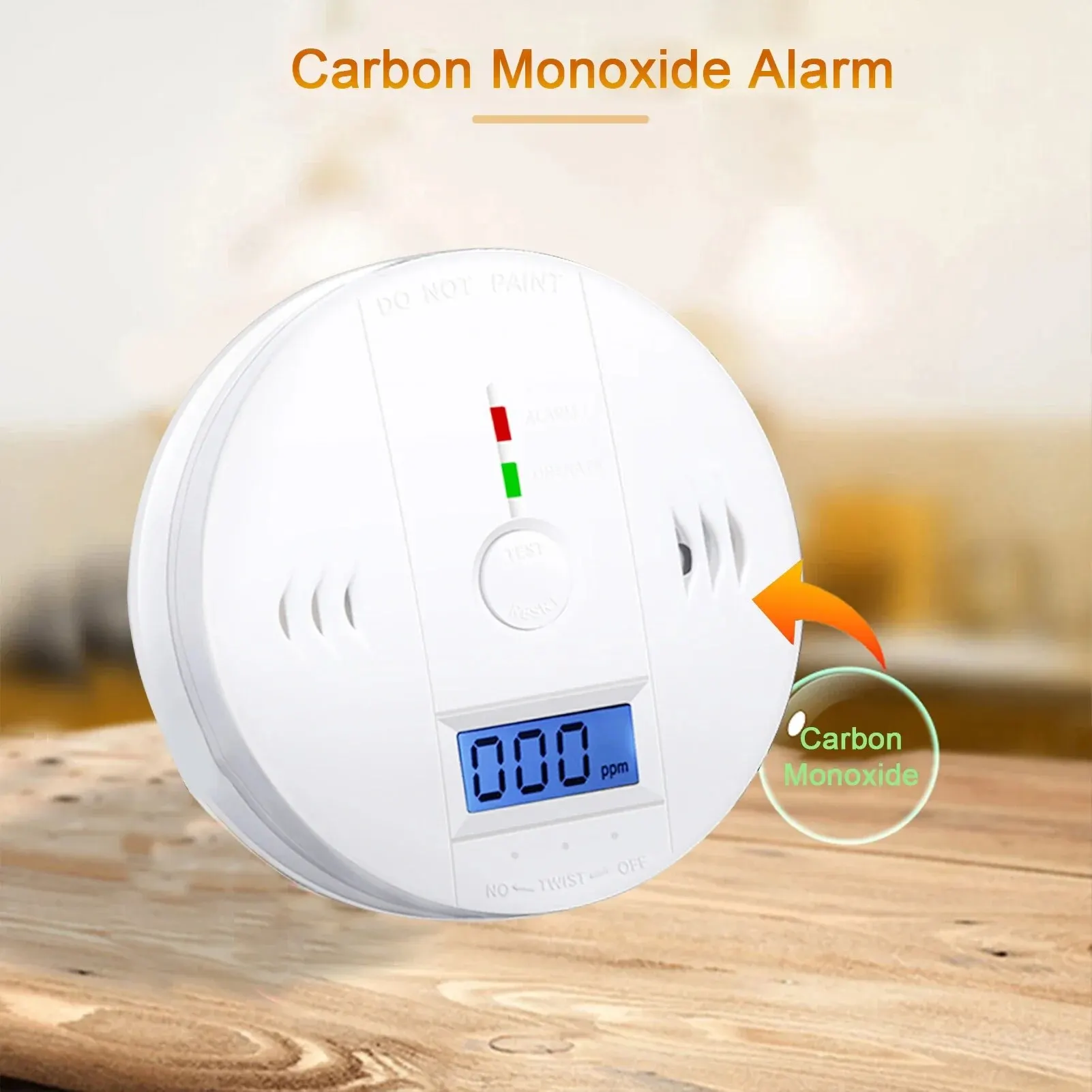 Carbon Monoxide Alarm Smoke Alarm Co Detector LCD Display Alarm Home Wireless Toxic Gas Leak Detector Fire Sound Alarm