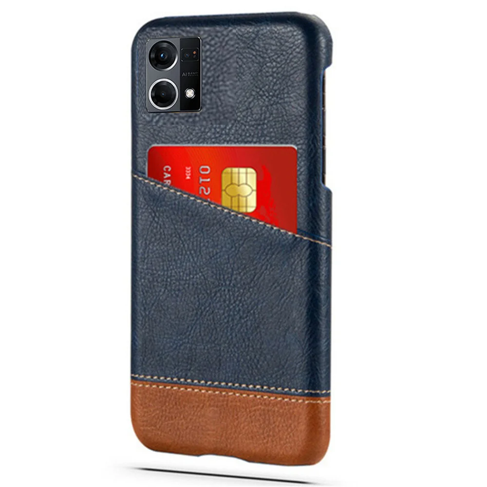 Wallet Case for Oppo Reno 7 4G, Mixed Splice PU Leather Card Holder Cover for Oppo Reno7 4G, Coque for Reno 7, Reno7Z, 7 Lite