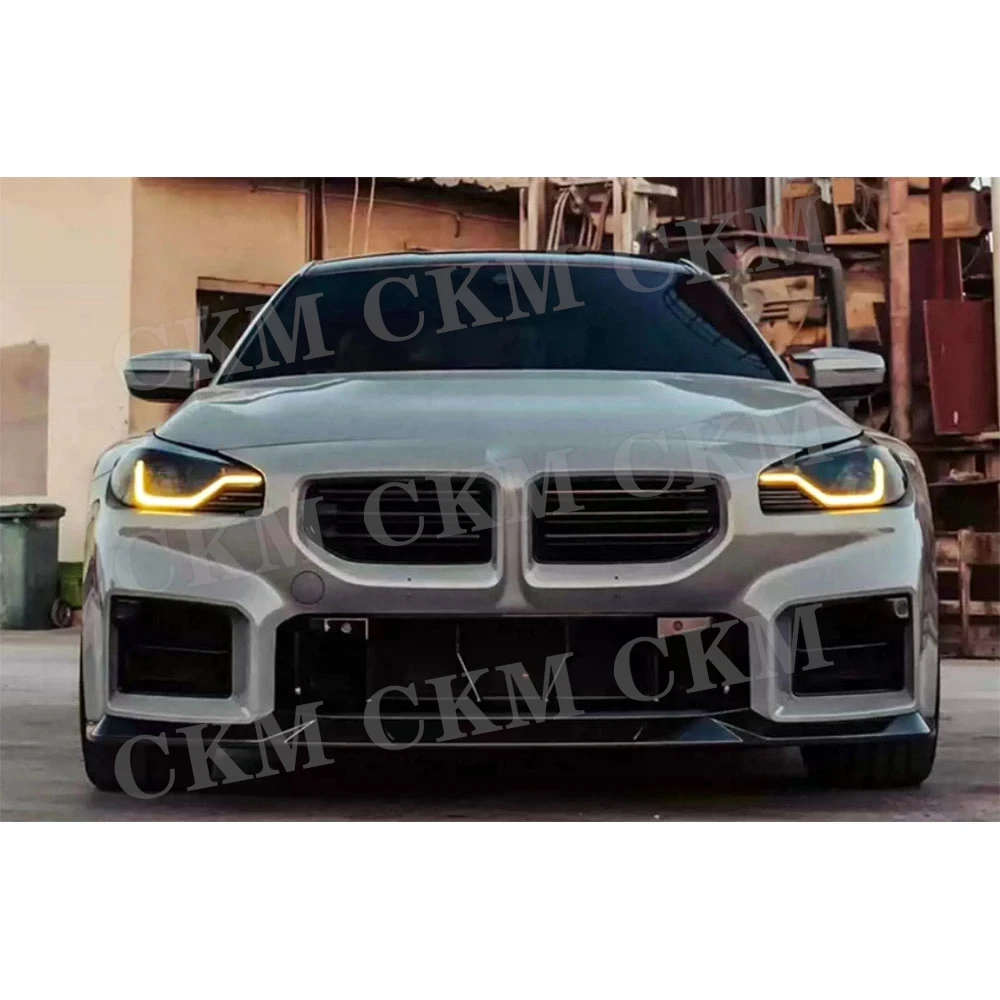 

CKMUUER Carbon Fiber Front Bumper Lip Car Styling Body Kits FRP Front Lip Chin for BMW 2 Series G87 M2 2023+ Bumper Guard