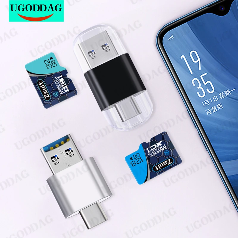 USB 2.0 Type C Card Reader SD TF MicroSD Card Reader Type C OTG Adapter For Huawei Xiaomi Android Phone PC