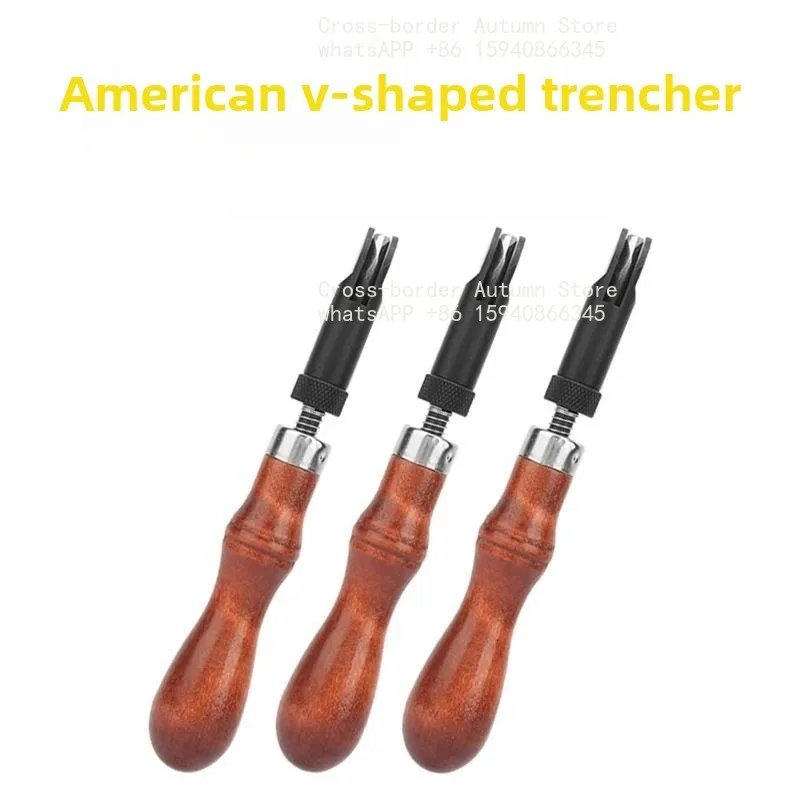 American V-Groove Digger Leather Edging Tool DIY Handmade Leather Making Adjustable Edge