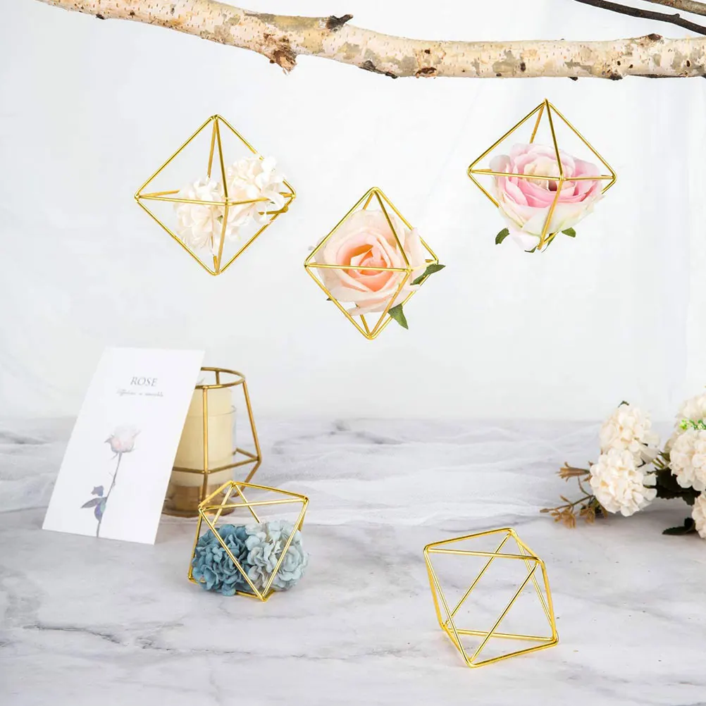 5pcs Air Plant Holder Geometric Planter Rustic Hanging Decor Accessories Fern Display Stand Small Bulb Lamp Shade