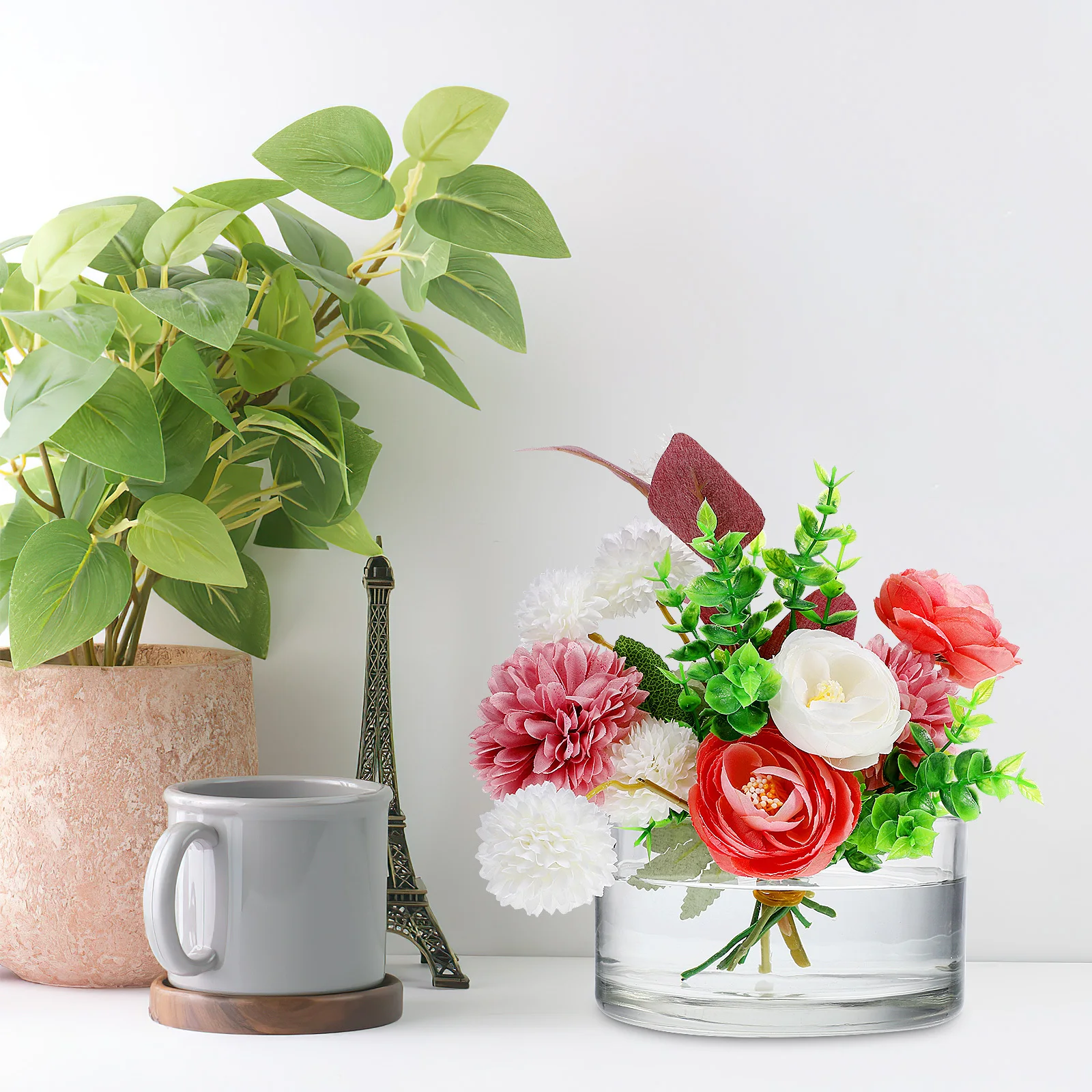 

Clear Glass Round Vase Decorative Terrarium Hydroponics Planter Aquarium for Household Decor Glass Terrarium Household Fish Tank