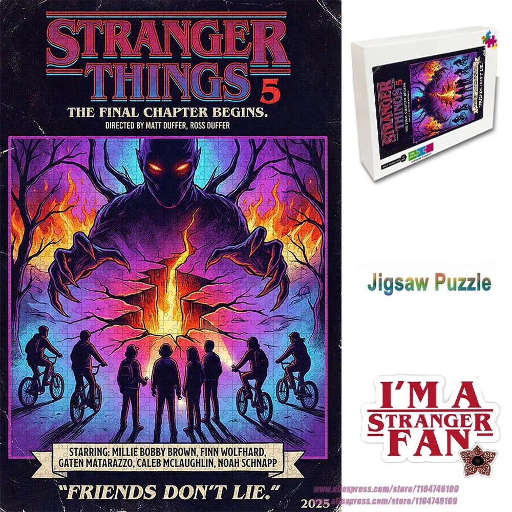 Stranger Things Puzzle Jigsaw Season 5 Vecna Final Chapter Jigsaw Puzzle 108/200/300/500/1000/1500Pcs friends Don't Lie Puzzle