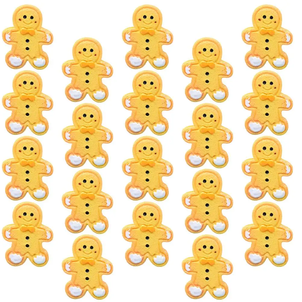 30 Pcs Resin Cookies Charms Delicate Craft Decor DIY Hair Clip Jewelry Phone Case Gingerbread Cookie Charm Accessories