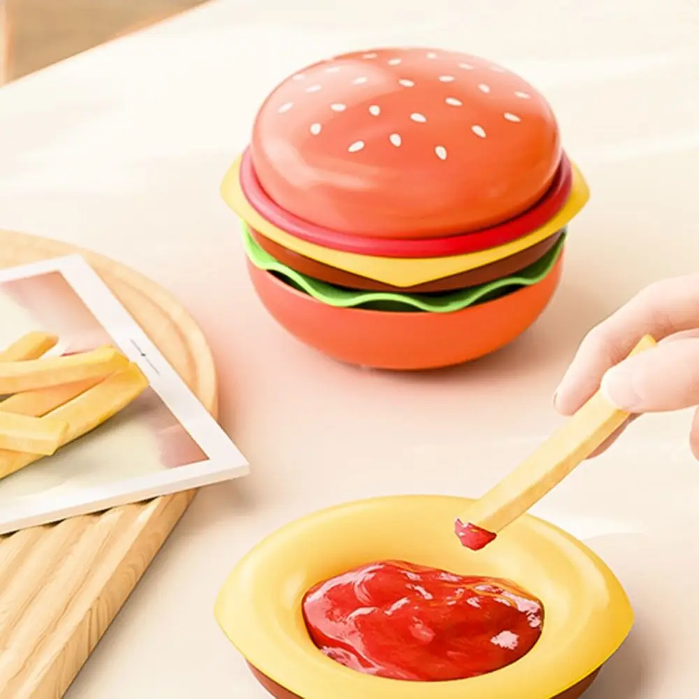 

2Set Stackable Cartoon Burger Seasoning Dish Set 6-Layer Creative Candy Dessert Plate Food Grade Multi-purpose Spit Bone Dish