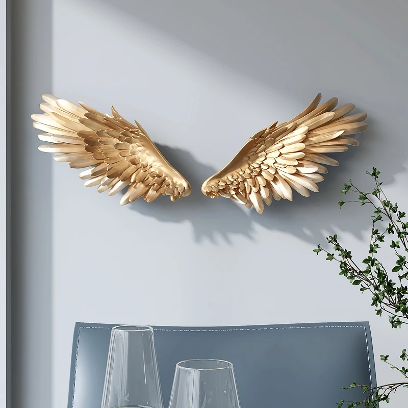 Wall Art Decoration Sculpture, Feather Angel Wings, Luxury, Beautiful TV Background, Pendant, Restaurant, Bedroom