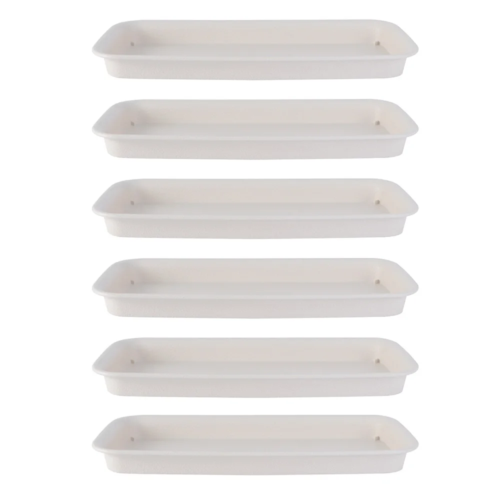 

6pcs Rectangular Pot Trays 29 5x11cm Beige Leak Proof Plant Stand Water Saucer Garden Flower Pot Pallet Supplies