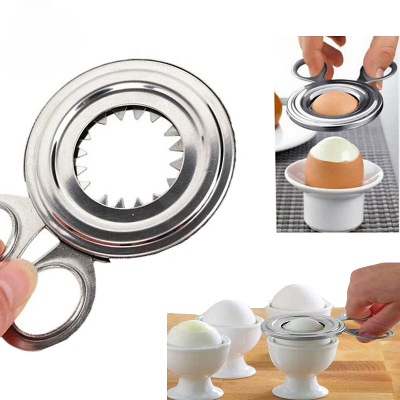 1pc Kitchen Tools Stainless Steel Egg Cutting Device Scissors Cutter For Boiled Egg Cups Egg Holder Baking Kitchen Accessories