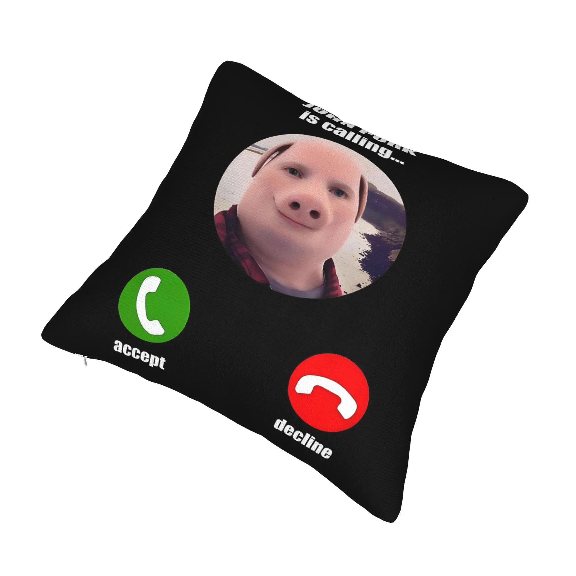 John Pork Is Calling Cushion Cover 45x45cm Funny Meme Velvet Luxury Throw Pillow Decoration Salon