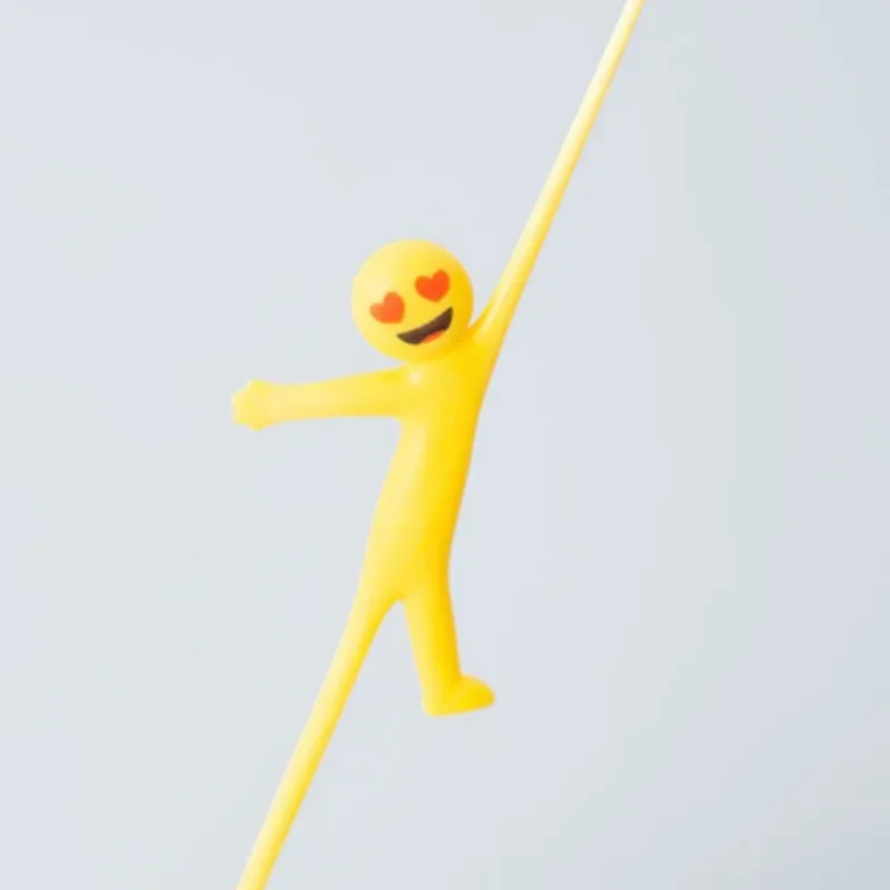 Smiling Face EMOJI Stretchable Yellow Figurine Creative Stress Relief Toy with Foldable Kawai Soft Rubber Release Doll Toy